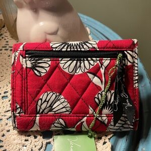 Vera Bradley Quilted Red and Black Floral Wallet